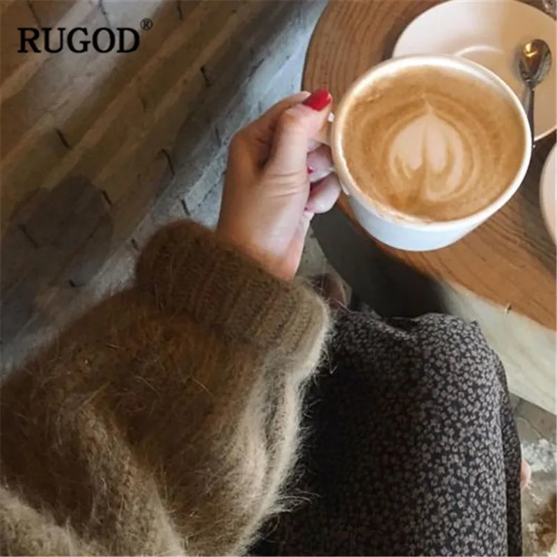 RUGOD/Винтажные модные однотонные женские свитера большие размеры повседневные