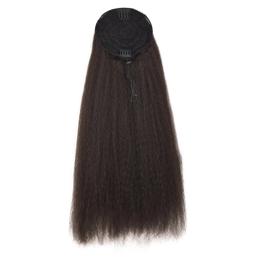 Jeedou прямые волосы Yaki конский хвост шнурок Updos хвосты 55 см 100 г Черный Коричневый синтетические волосы для наращивания пушистые Haipieces