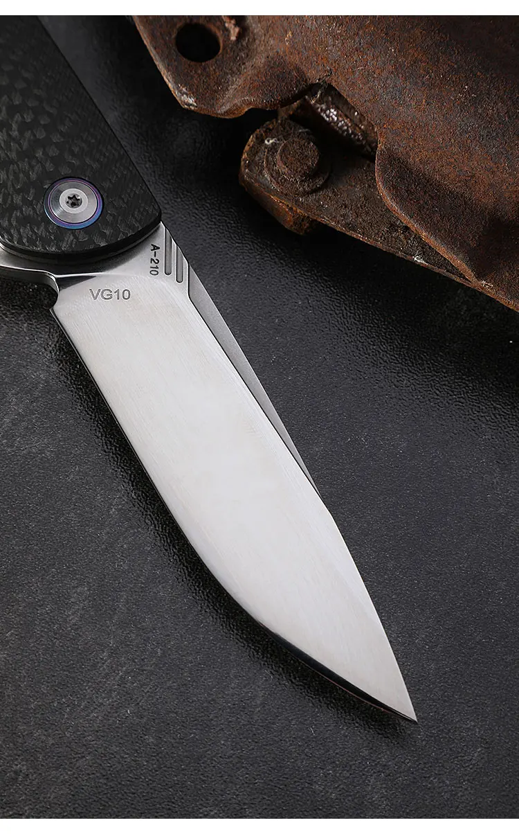 CH genuine original VG10 folding knife carbon fiber handle ball bearing pocket camping self-defense rescue walking hunting tool