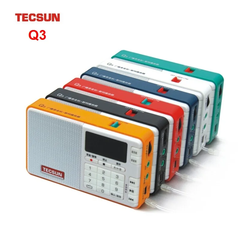 TECSUN Q3 мини Портативный fm Радио цифровой MP3-плеер Поддержка Регистраторы TF карты