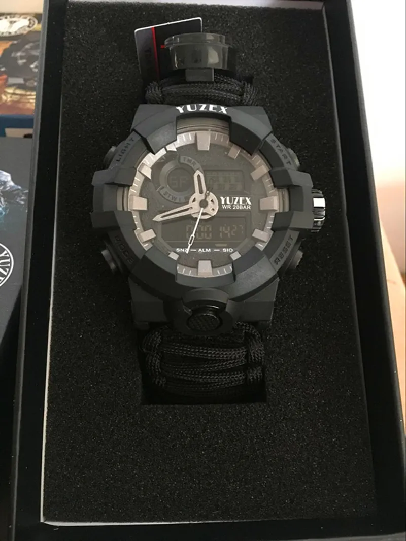 Часы с Паракордом для выживания на природе многофункциональные часы компас