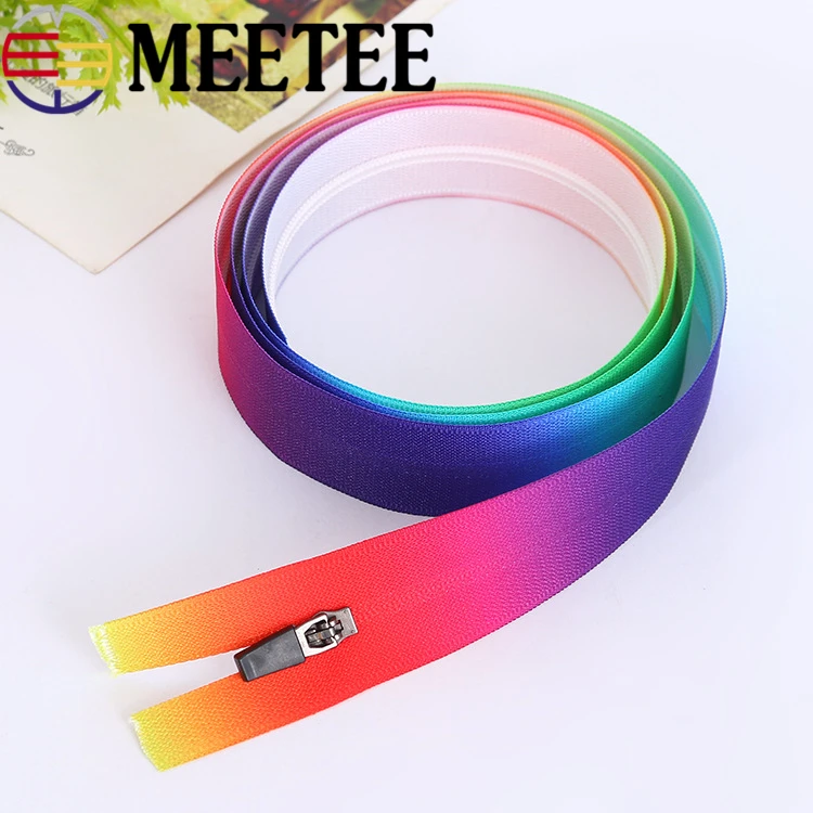 5 ярдов Meetee 3 # красочная нейлоновая молния водонепроницаемая невидимая открытая