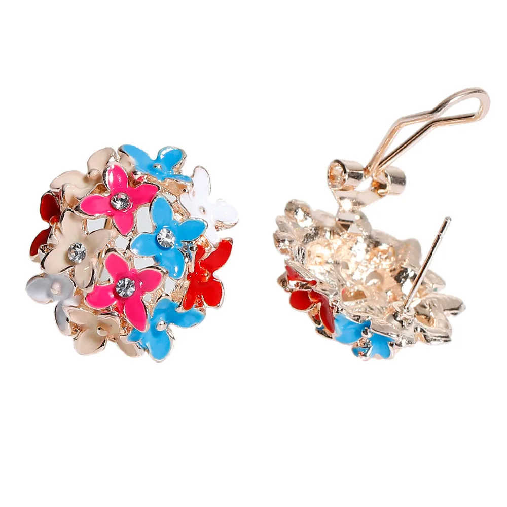 Серьги с цветами DoreenBeads корейские серьги золотого цвета четырьмя линиями и