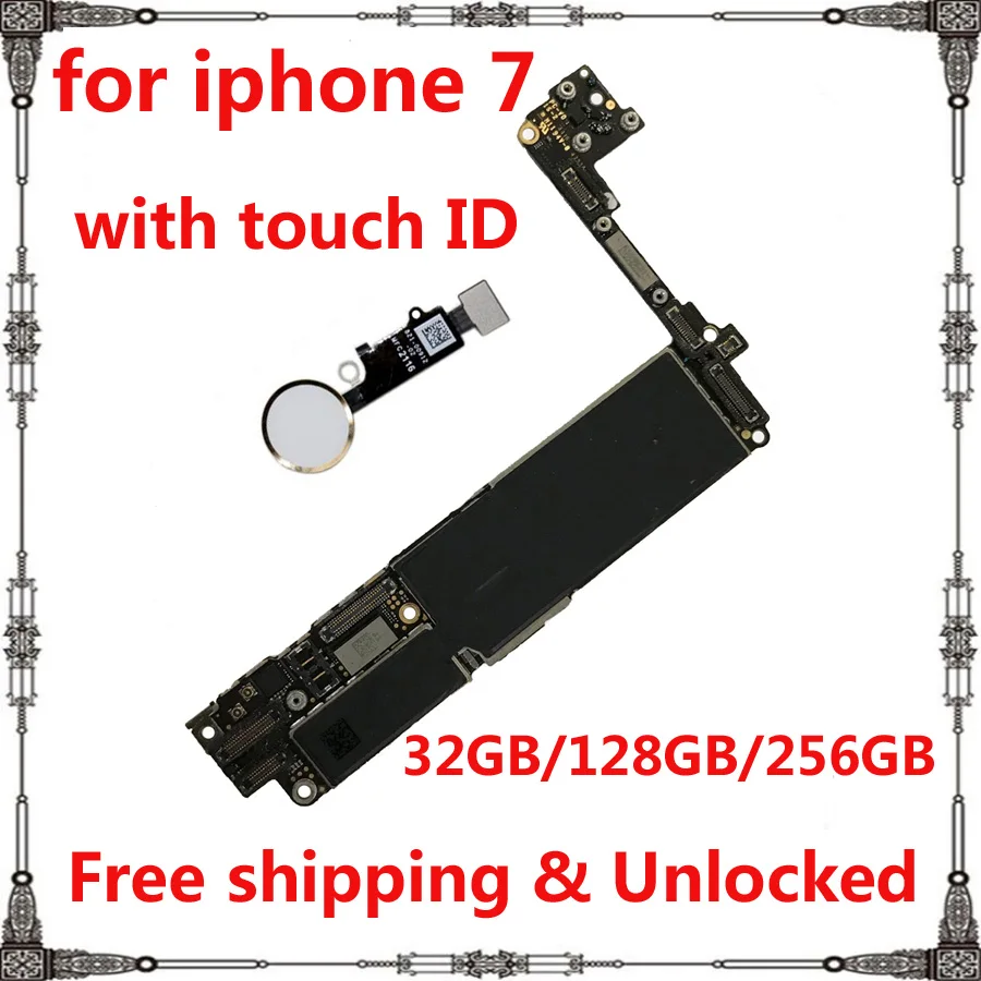 Оригинальная разблокированная материнская плата 32 ГБ 100% 128 для iphone 7 с/без