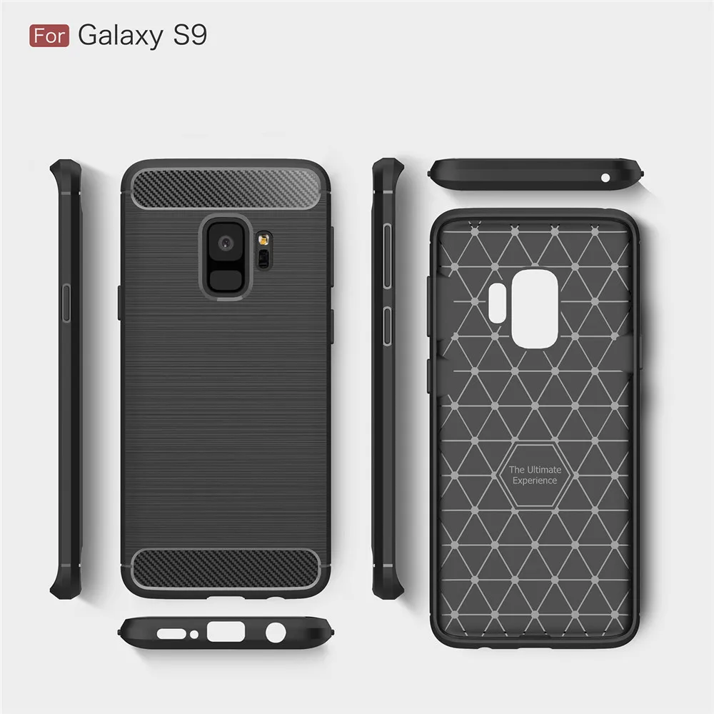 LANCASE TPU чехол для Samsung Galaxy S9 мягкий силиконовый Текстура углерода Plus сумка