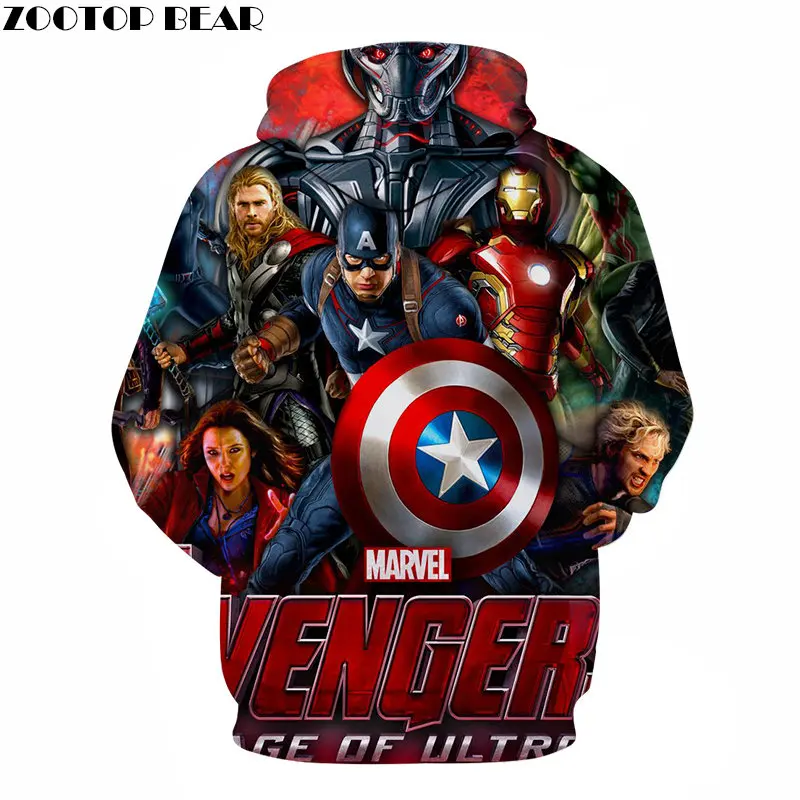 Ultron Age 3D печать Мстители 4 худи Мужские Толстовка Пуловер Marvel спортивный костюм весенняя одежда Мстители Азиатский размер S-6XL