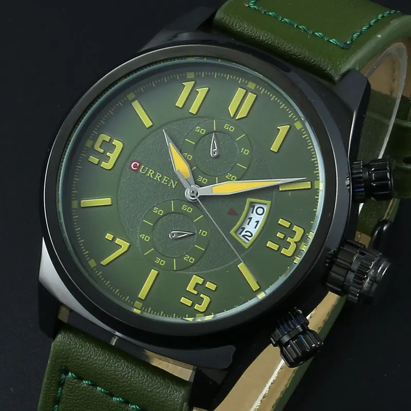 CURREN Для мужчин часы спортивные лучший бренд класса люкс кварц-часы Военная