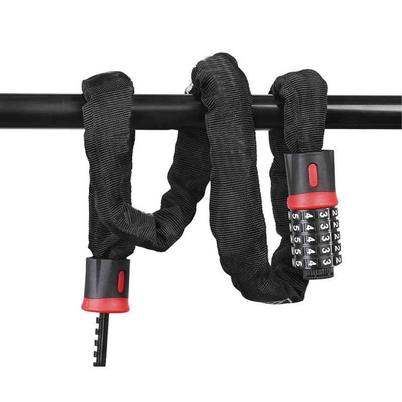 Bicycle Lock Safe Metal Anti-Theft Chain 5 Letters Code Outdoor Security Reinforced Cycling Accessories | Спорт и развлечения