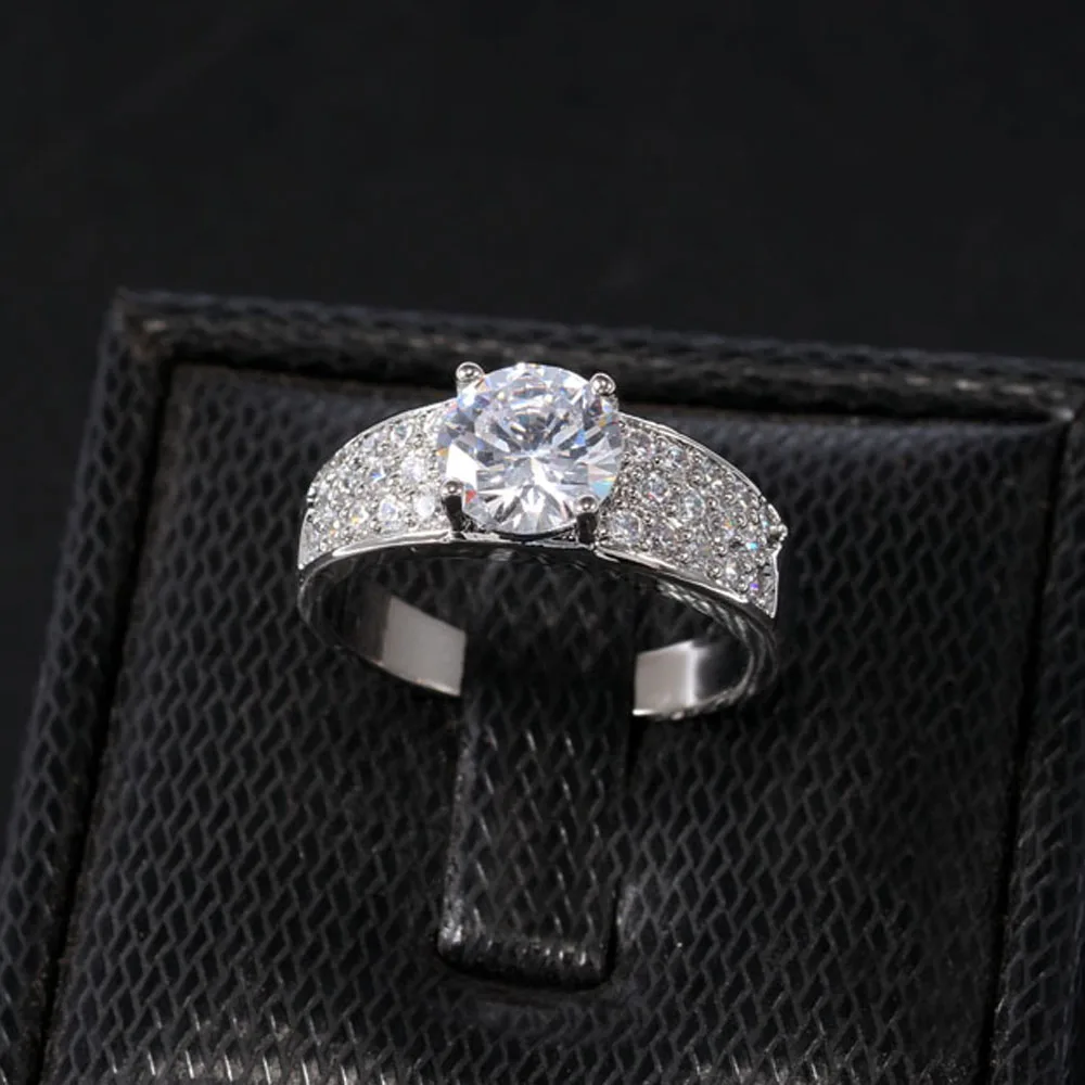 Silver ring Wedding Engagement For Women Unisex VTQHYMXS | Украшения и аксессуары