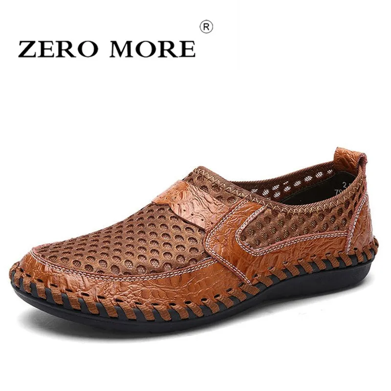 ZERO MORE Fashion Men Shoes 2019 Casual Air Mesh Summer Slip On Loafers Sewing Men's Drivings Large Sizes Breathable | Обувь