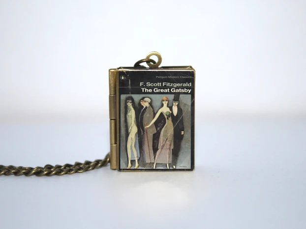 Классические романы большой Гэтсби книжка медальон ожерелье брелок книга