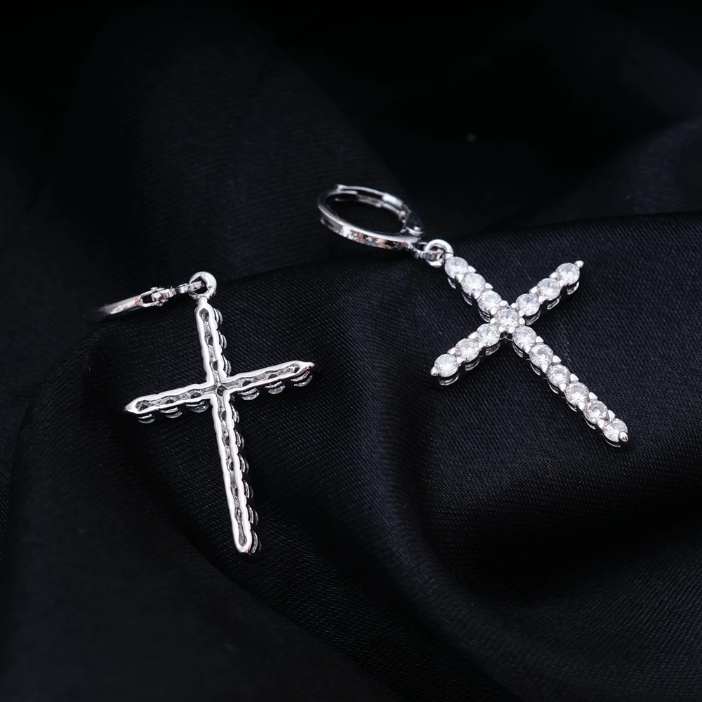 Бренд yunkingdom Cross, новые модные серьги-подвески со стразами и цирконием, женские серьги, ювелирные изделия, подарки на день Святого Валентина K0014