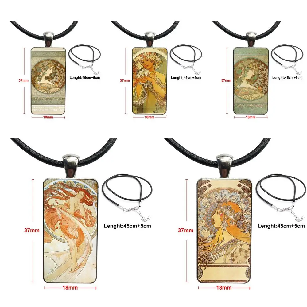 Художественный постер Alphonse Mucha для девочек Цветной Стеклянный кабошон из