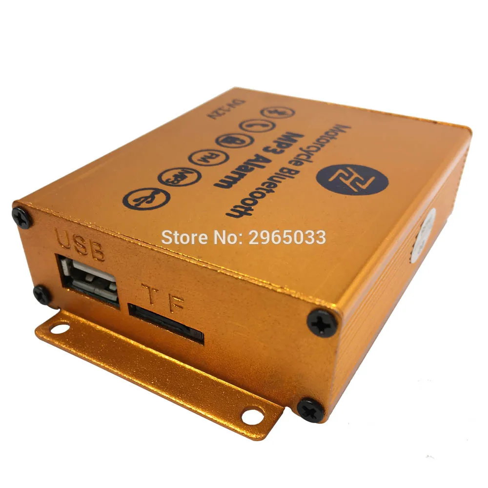 Красный и черный мотоцикл Колонка сигнализация Bluetooth Противоугонная FM TF USB