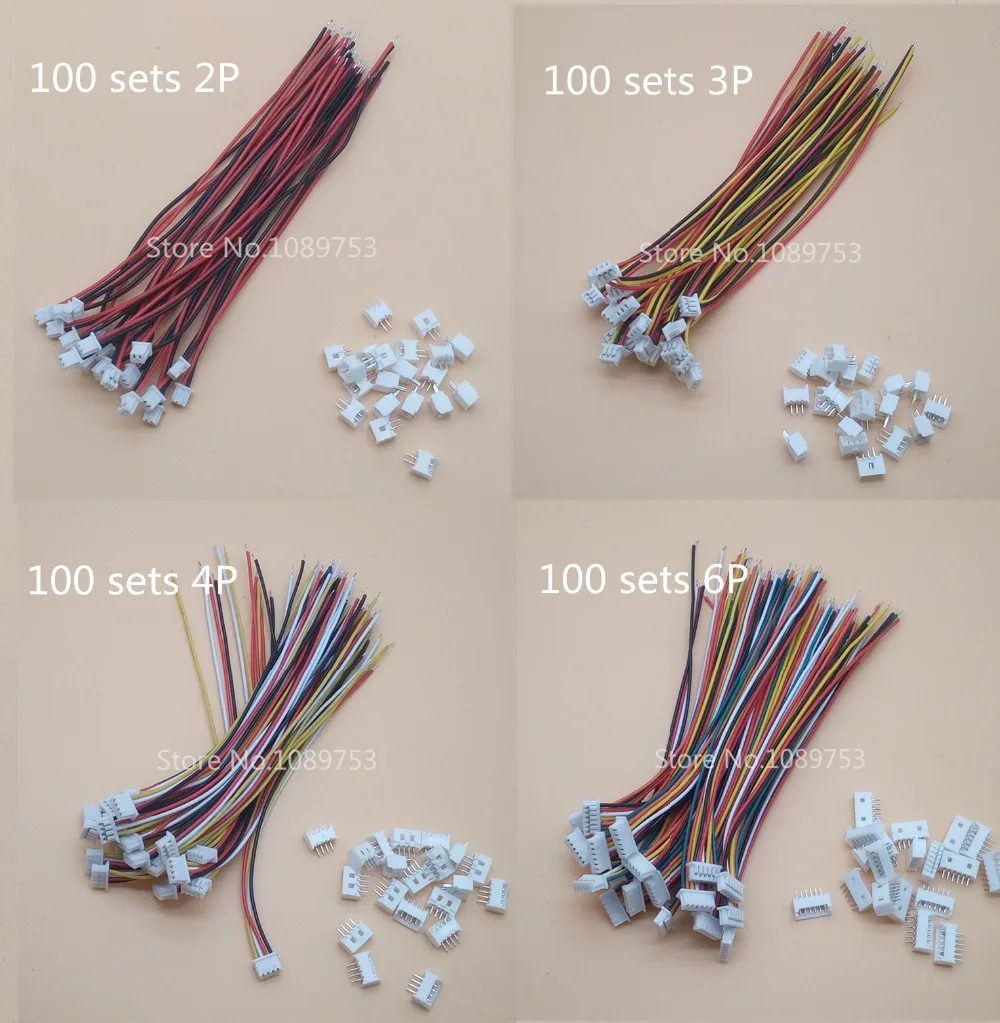 100 комплектов Micro JST 1 25 ММ 2P 3P 4P 5P 6P 7P 8P 9P 10 pin разъем + штекер с проводом|Соединители| |