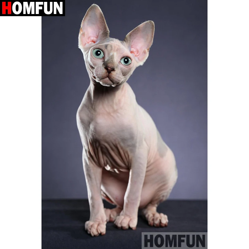 Картина HOMFUN с алмазной вышивкой Кот алмазная живопись полный квадратный фон A26197 |