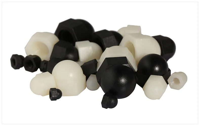 

20Pcs M8 W White Nylon Hex Acorn Nuts DIN1591 Plastic Hexagon Domed Cap Nut Free Shipping