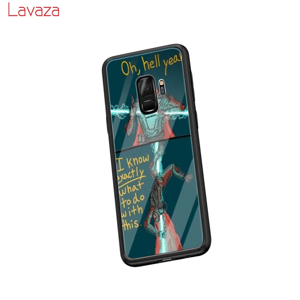 TG1 Lavaza Destiny 2 закаленное Стекло чехол для Samsung Galaxy S8 S9 S10 плюс S7 края Примечание 8 9 Мягкие TPU крышка - Цвет: TG1