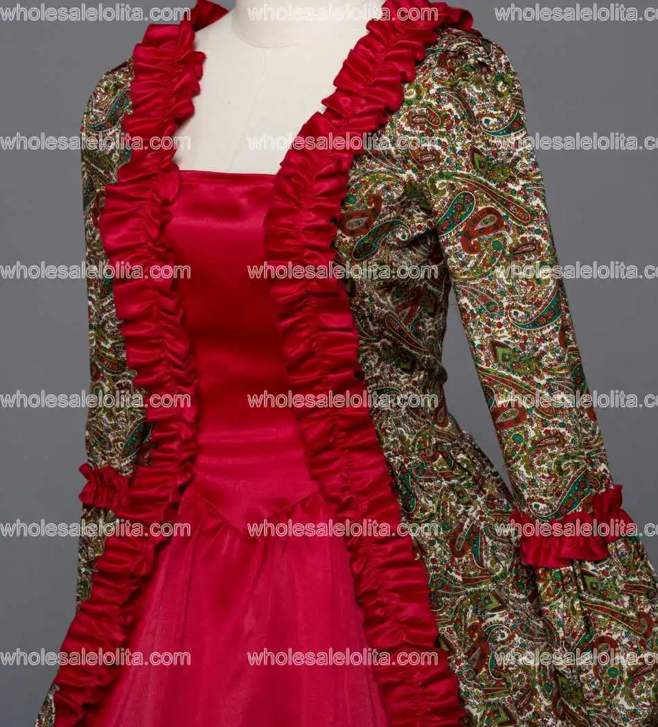 Топ! Стиль Эпохи Ренессанса Классическая парча бальное платье темный костюм