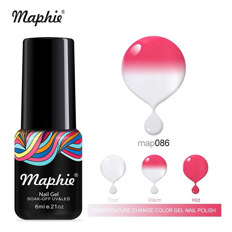Maphie 6 шт./лот температурный УФ-гель для ногтей Хамелеон Ультрафиолетовый Гель-лак