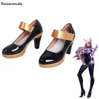 Туфли для косплея KDA AHRI, Костюмные Туфли на высоких каблуках для женщин и девушек, фиолетовые, черные, золотистые