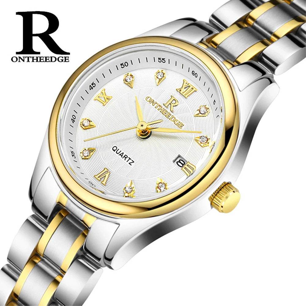 ONTHEEDGE Luxury Ladies Watch Women's Quartz Wrist Analog Waterproof with Date relogio feminino | Наручные часы