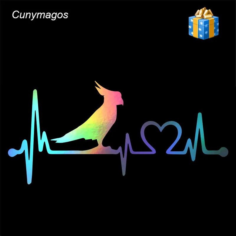 Попугай Cockatoo Птица Наклейка линия сердцебиения наклейка для автомобиля Стайлинг