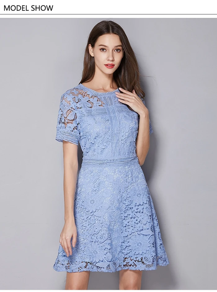 TAOYIZHUAI, уличный стиль, милое, элегантное, выше колена, ТРАПЕЦИЕВИДНОЕ, с коротким рукавом размера плюс, офисные, вечерние, кружевное платье для женщин 11704