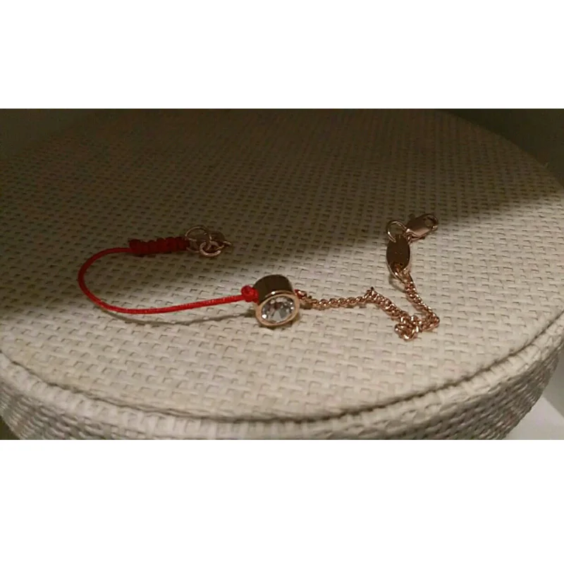 F ювелирные изделия из тонкой Красной веревки с настоящим розовым золотом