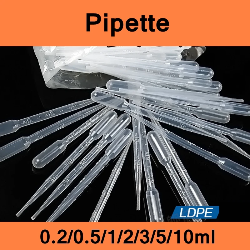100CS/пакет 1 мл одноразовые пластиковые весы пипетки капельницы LDPE школьные