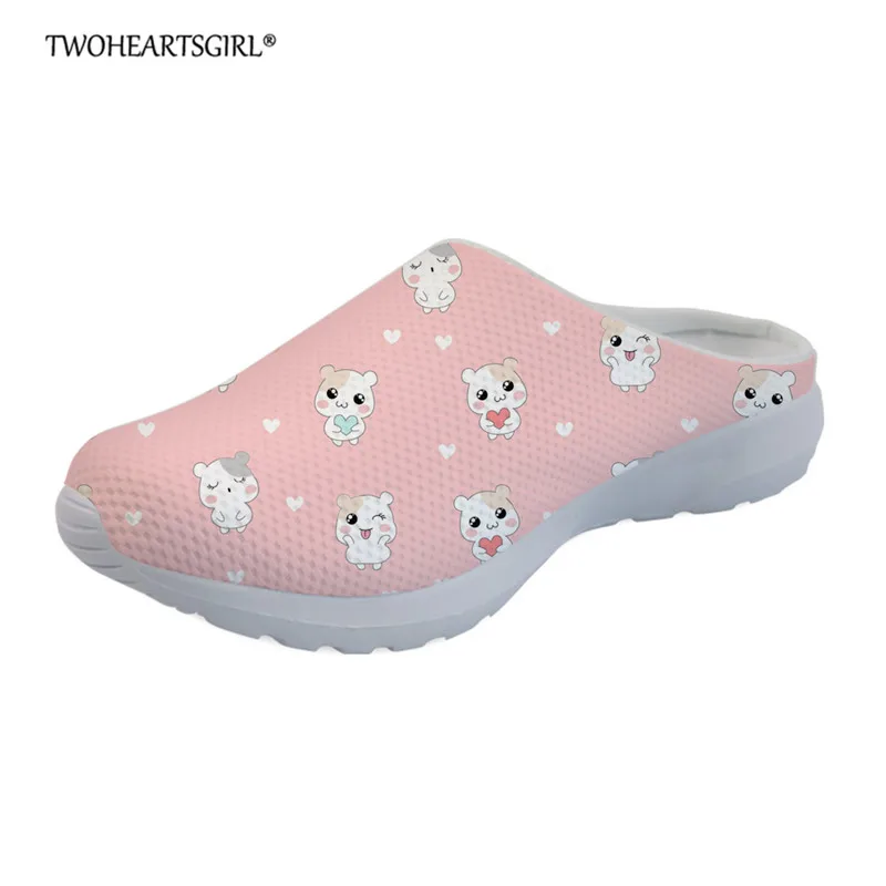L5060CA Twoheartsgirl такса тапочки для женщин Летние удобные домашние сетчатые туфли на плоской подошве женские босоножки с воздухопроницаемой сеткой размера плюс - Цвет: L5060CA
