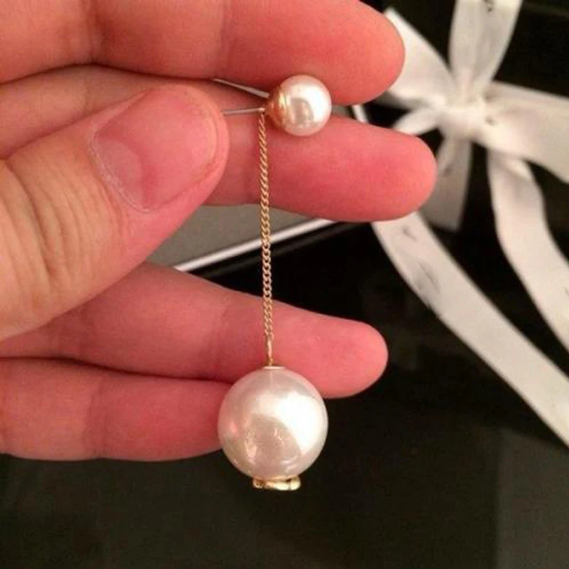 Ювелирные изделия из стерлингового серебра 925 пробы длинные серьги с жемчугом