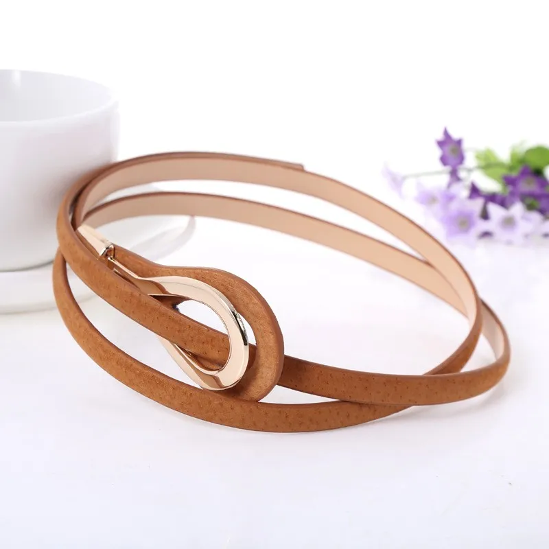 Ремень тонкий кожаный золотистый Женский с металлической пряжкой 2020|leather belt|leather