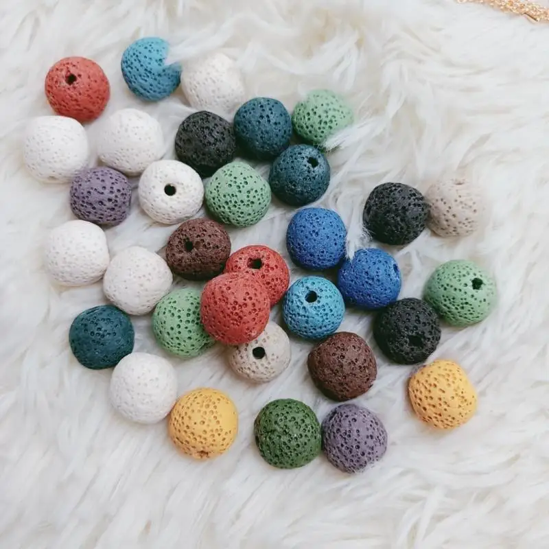 SHIYING 2019 (с одним лавовым камнем диаметром 16 мм) - Кулон для ароматерапии, в котором можно открыть и поместить любое дополнение, похожее на кулон, сделанный своими руками.