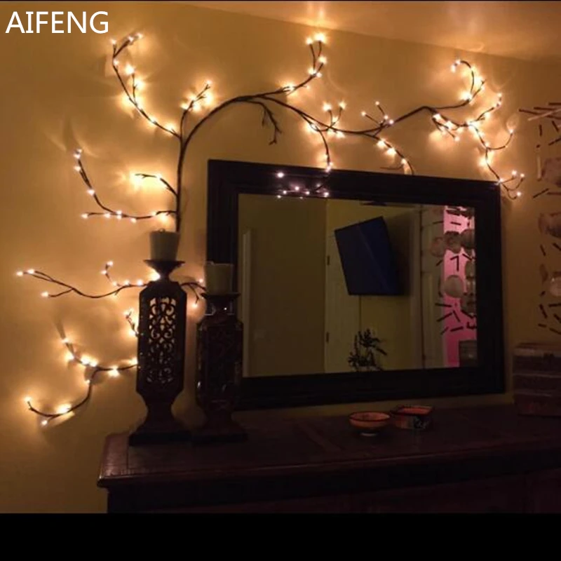 AIFENG diy Светодиодная гирлянсветильник в виде веток для вечерние шар гирлянда на
