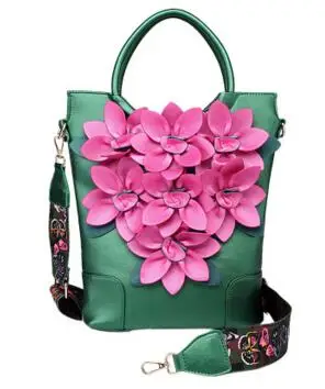 green women bag Летающие птицы женская сумка Роскошный цветок сумка-тоут сумка-мешок на плечо женская сумка-мессенджер Национальный Стиль LM4384fb - Цвет: green women bag
