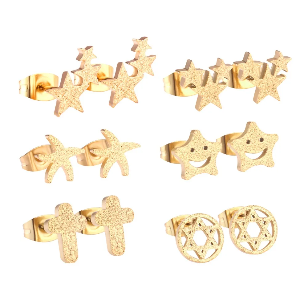 Симпатичные серьги гвоздики LUXUKISSKIDS 6 Пары/коркоркор. для женщин модные ювелирные