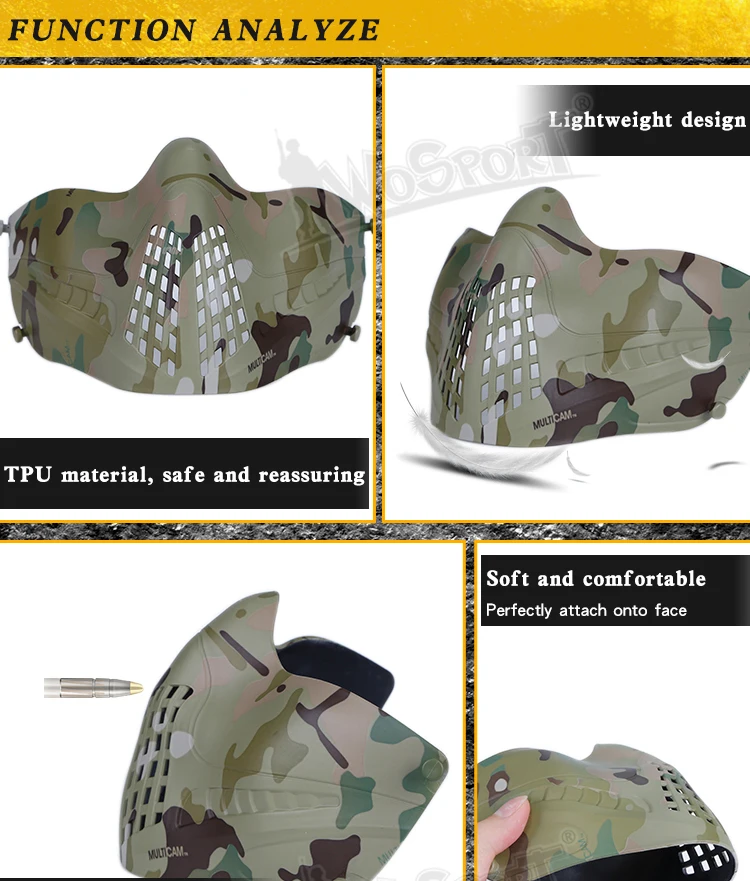 Tactical Paintball Masks Safety Outdoor Sports Half Face Hunting Shooting Mask Men Women Airsoft Protective Military Army Masks