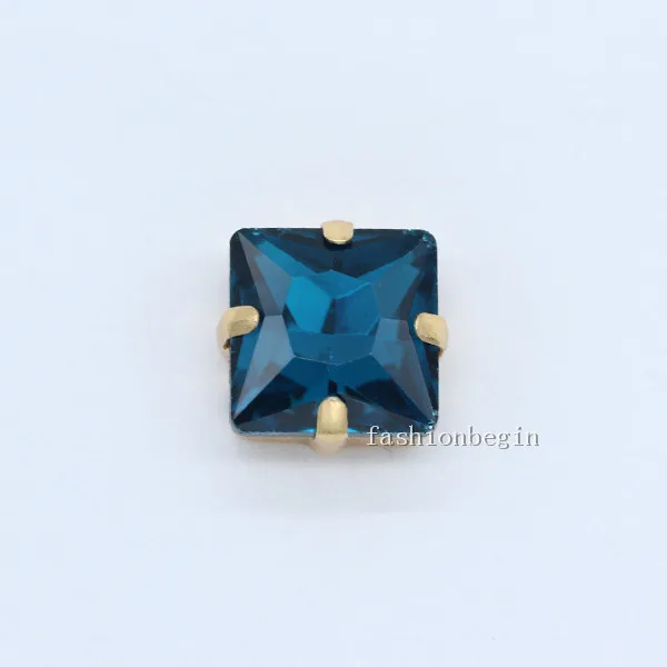 capri blue 50p 8 мм цвет квадратный шитье на стекле Стразы Камень Аппликация Костюм Платье Кристалл коготь стразы Драгоценности золотое украшение ремесло драгоценные камни - Цвет: capri blue