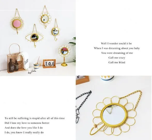 Зеркало для макияжа в скандинавском стиле 1 шт. настенное зеркало с крючком