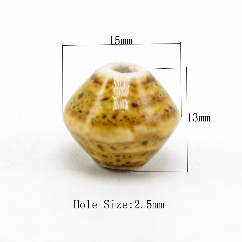 

15mm Gyro Ceramic Beads for Women Braided Bracelet Material Two Hole Flower Glaze Porcelain Spot Beads Wholesale U801