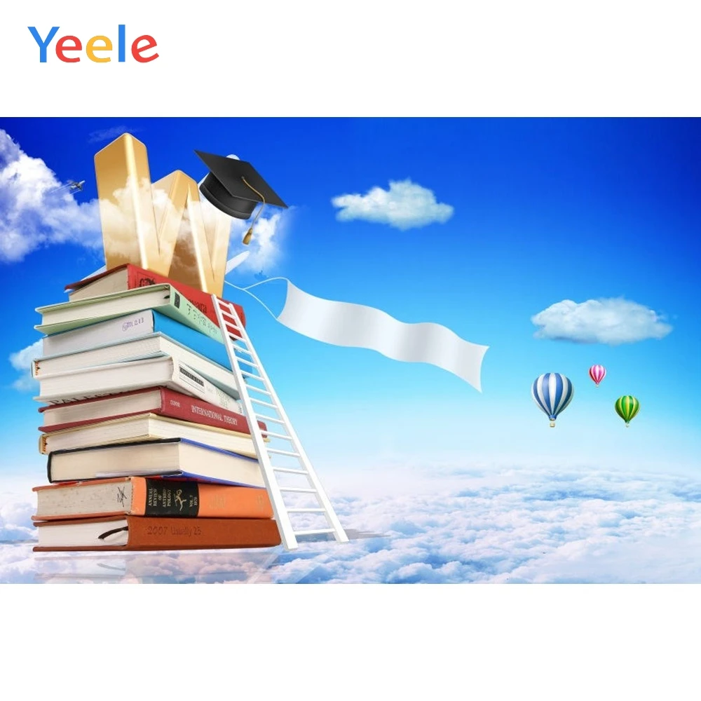 Фон для фотосъемки Yeele детский студийный фон обучения с лестницей и небом