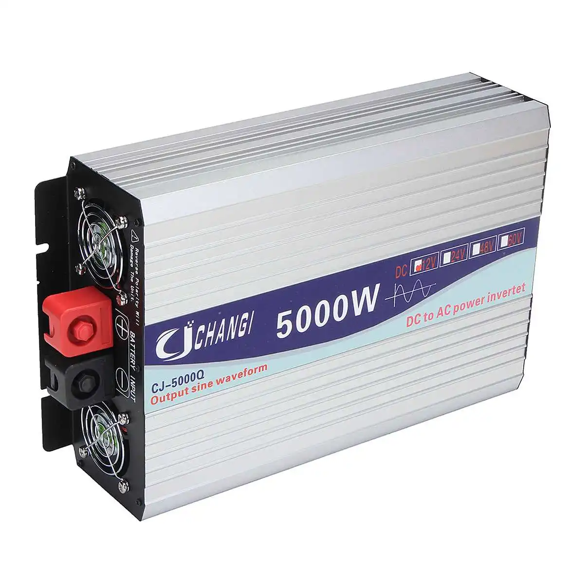 12V 5000W Интеллигентая(ый) солнечной инвертор с чистым синусом 12 V/24 V до 110V 3000 W/4000 W/5000 W/6000 W Мощность конвертер адаптер ЖК-дисплей Экран - Цвет: 12V 5000W
