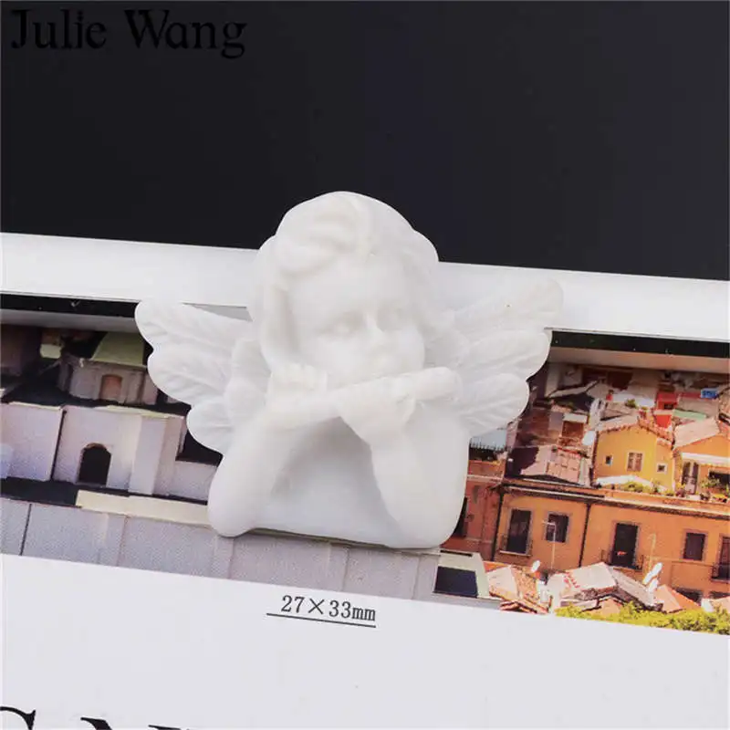 Julie Wang 6 шт. Смола барокко ангел белые подвески кабошон смешанные стили ювелирные