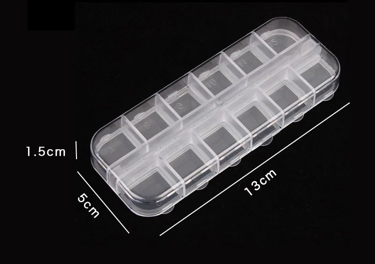 Новинка 1 шт. 12 ячеек инструменты для ногтей маленький предмет таблетка блестящий