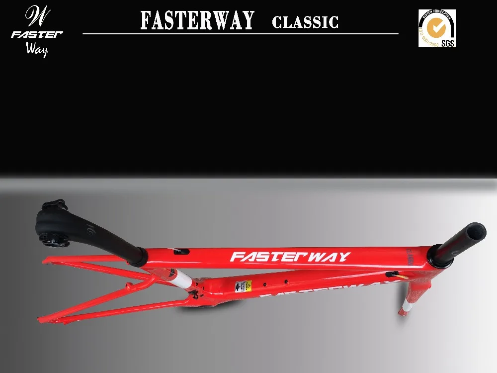 taiwan brand FASTERWAY classic full red with the whtie decals super light carbon bike frame:Frameset+Seatpost+Fork+Clamp+Headset | Спорт и