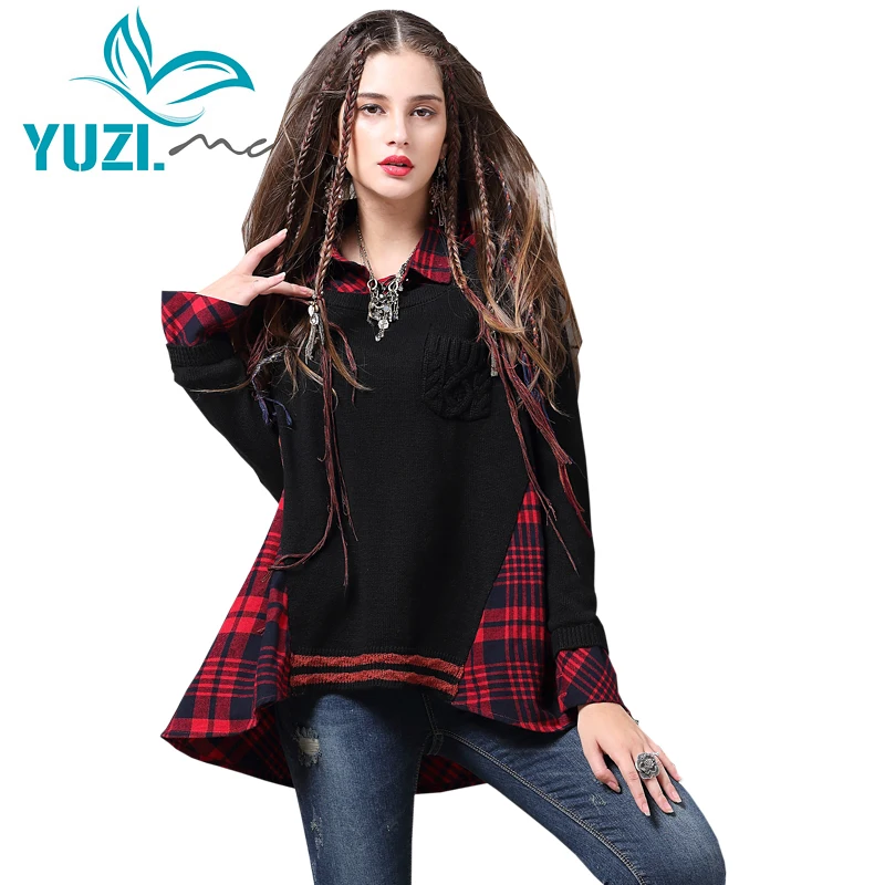 Женская блузка 2018 Yuzi. maye Boho новая хлопковая шерстяная Blusas с отложным воротником и