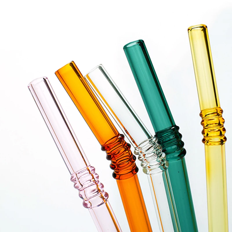 

Reusable Clear Glass Straw Cocktail Milk Tea Coffee milk Crystal stirring Bent Drinking Straws For Birthday Party Wedding Bar
