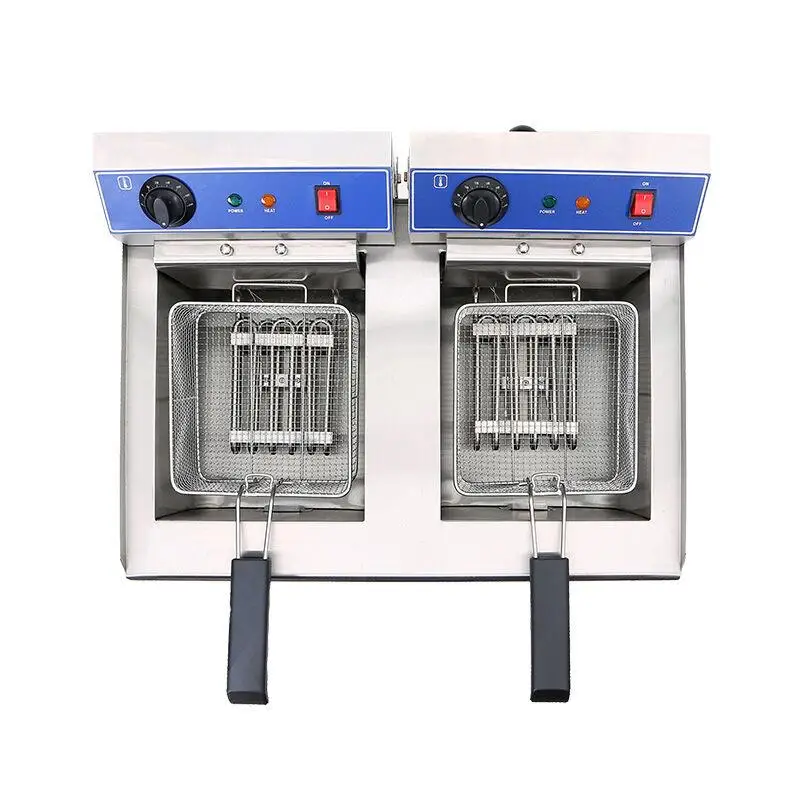 Электрическая Фритюрница 220 В духовка с двойным резервуаром фритюрница для