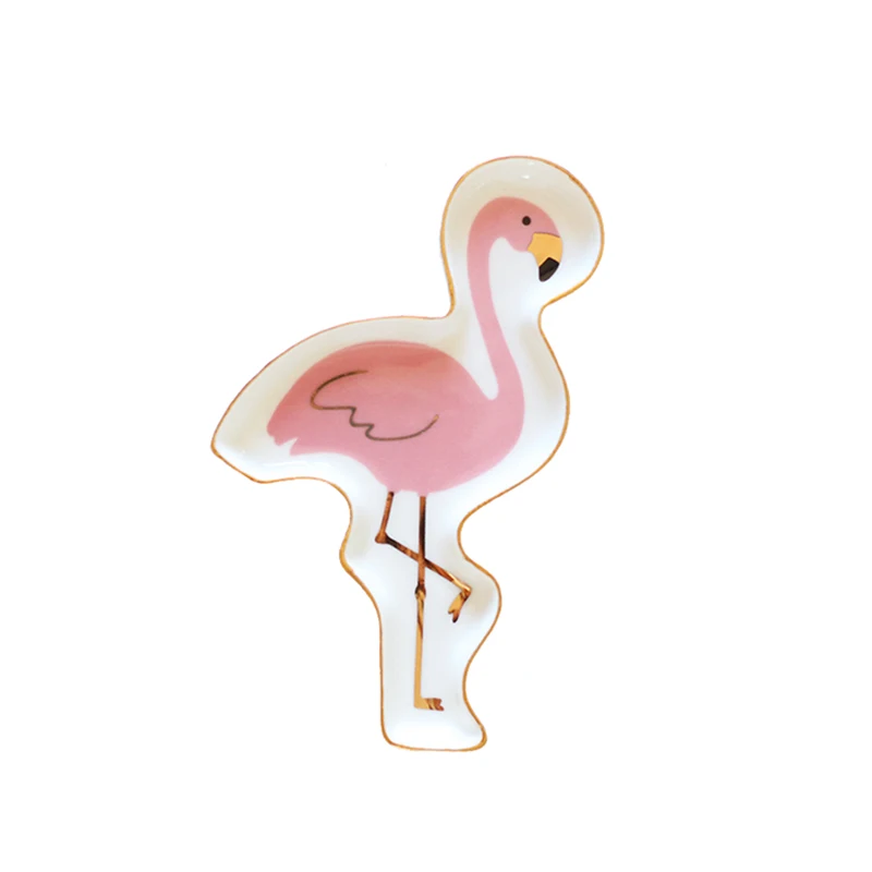 Flamingo - L Ананас Фламинго торт керамическая тарелка блюдо декоративная фарфоровая тарелка для хранения ювелирных изделий десерт лоток кольцо безделушка блюдо посуда - Цвет: Flamingo - L